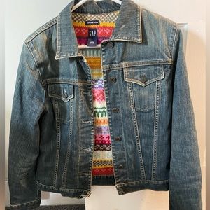 Gap denim lined jacket with sweater interior!
